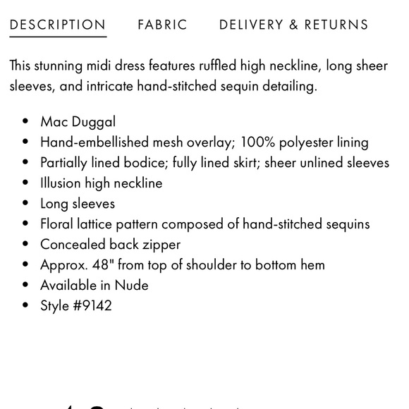 Nude Sequined Illusion Tiered High Neck Long Sleeve Midi Dress Size 6 - Picture 15 of 15